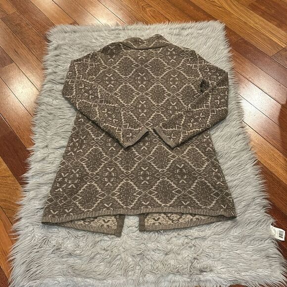 Chiaramente long wool brown pattern sweater size medium‎ - Picture 5 of 5